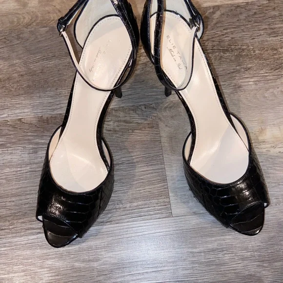 NWT Elie Tahari Betty Sandal Black Snake size 10 US.                 (Q) - Picture 5 of 13